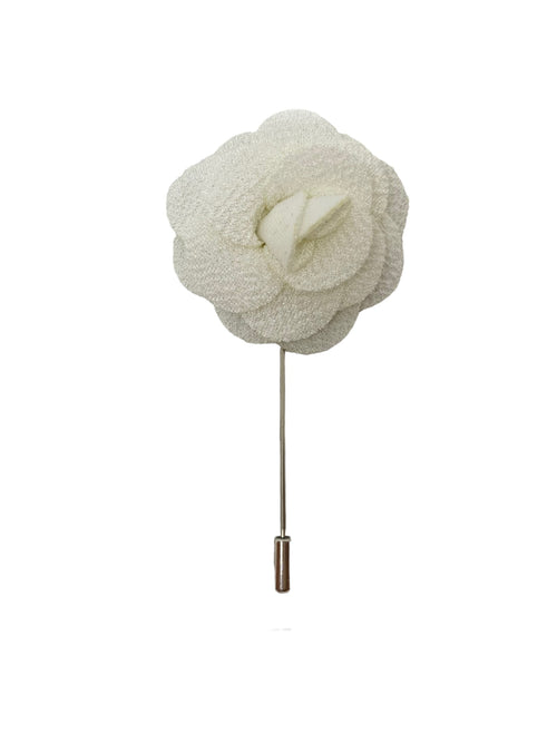 Boutonniere Camelia Tela Blanco