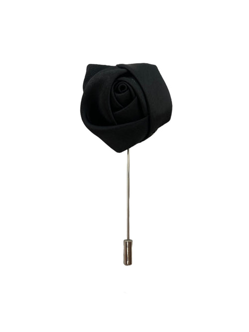 Boutonniere Rosa Tela Negro