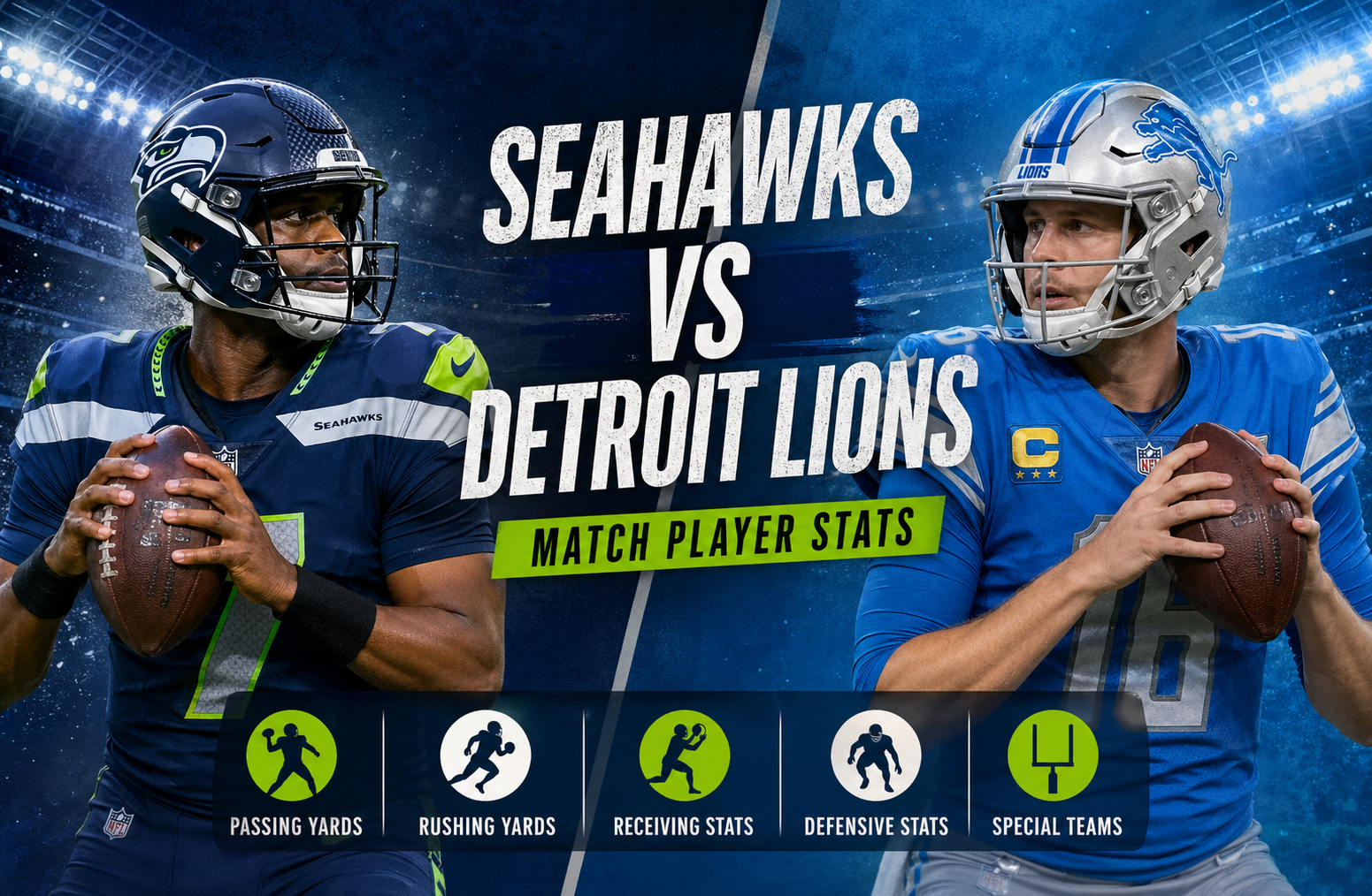 Seahawks vs Detroit Lions Match Player Stats