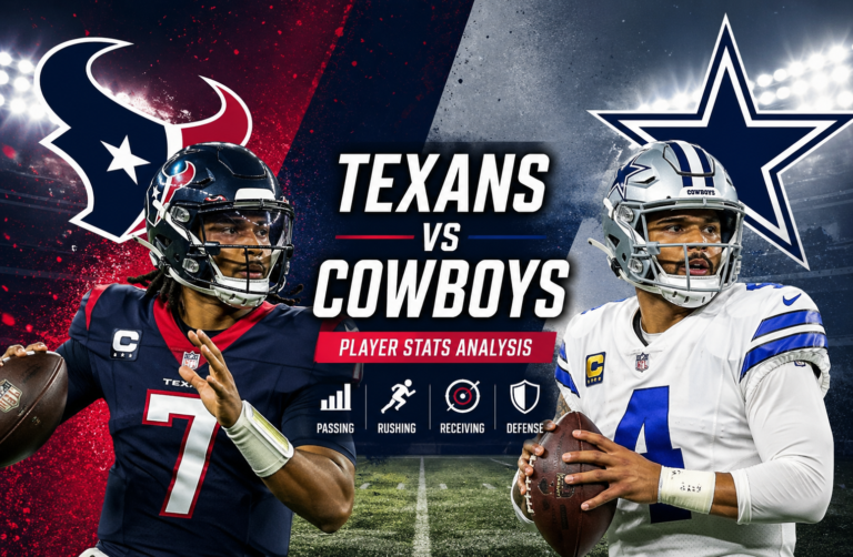 Houston Texans vs Dallas Cowboys Match Player Stats