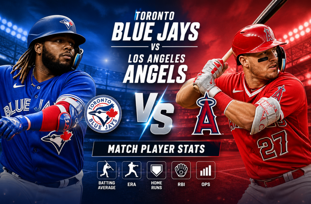 Toronto Blue Jays vs Los Angeles Angels Match Player Stats