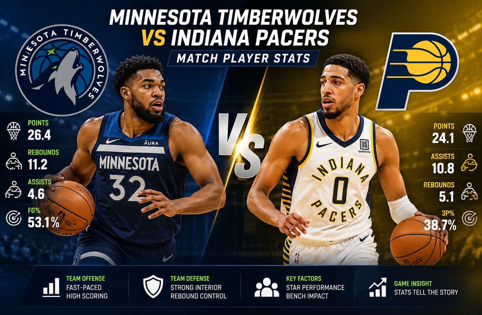 Minnesota Timberwolves vs Pacers Player Stats Guide